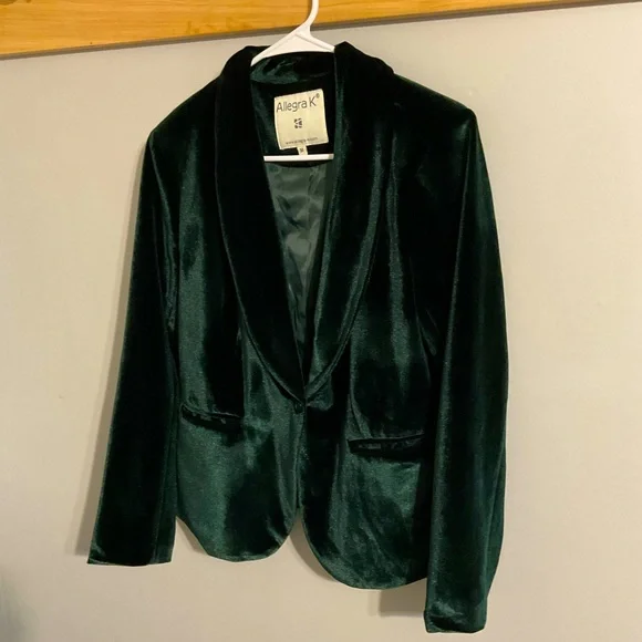 Allegra K emerald green shawl collar blazer. Size Medium - Picture 2 of 6